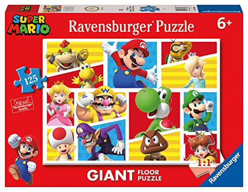 Ravensburger - Puzzle Super Mario, Collezione 125 Giant Pavimento, 125 Pezzi, Età Raccomandata 6+ Anni