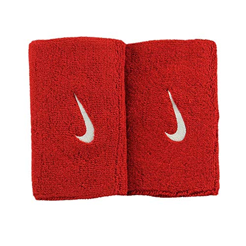 Nike Swoosh - Polsini tergisudore, Unisex, N.NN.05.601.OS, Varsity Rosso/Bianco, Taglia Unica