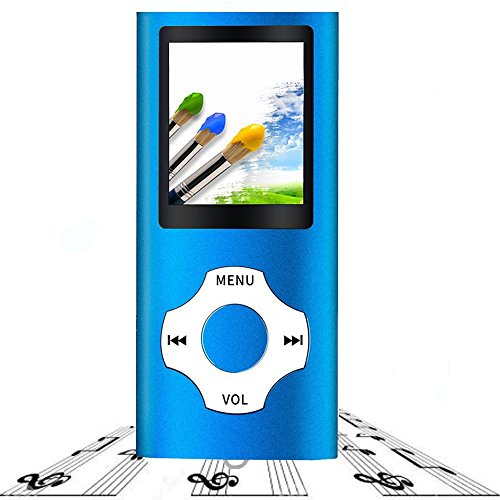 16GB Lettore MP3, Tabmart Metal Hi-Fi Capacità Di Musicale Portatile Lettore MP3 Sound MP4 Lettore Multifunzione 15 Ore Di Riproduzione Continua, Blu
