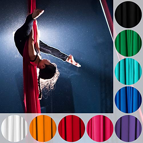 Play Juggling - Tessuto Aereo per acrobatica Aerea e Discipline aeree Tessuto Aereo Professionale per acrobatica Aerea 100% Poliestere Certificato (8 Metri Rosso)