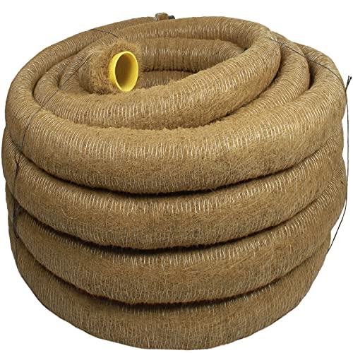 Tubo di scarico DN 50 forato con filtro di cocco, rivestimento in cocco, drenaggio, Doubleyou Geovlies & Baustoffe®