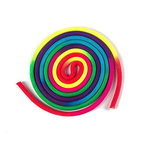 Corda da ginnastica colore arcobaleno, per ginnastica ritmica e competizione sportiva, allenamento artistico, corda per saltare