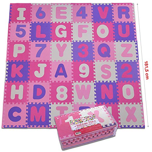 Puzzlestar XXL, 110 pezzi puzzle tappeto per bambini in EVA antiscivolo - Il grande tappeto gioco può essere montato, ogni pezzo è 30x 30x 1cm di larghezza - Tappeto Puzzle con numeri e lettere