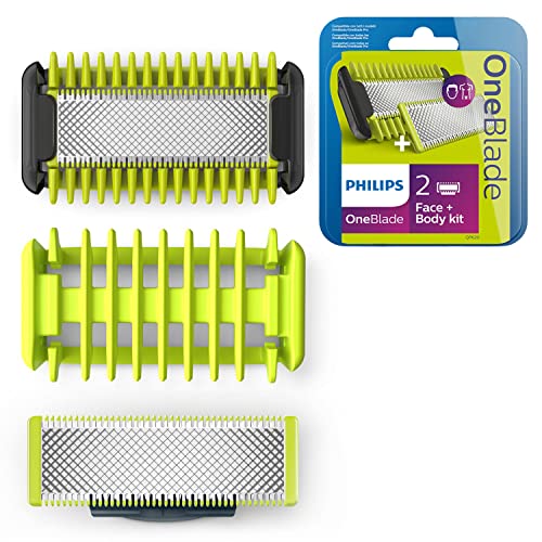 Philips OneBlade QP620/50 Rasoio Face & Body, Kit Corpo con 2 Lame, 1 Pettine Corpo, 1 Guaina Protettiva