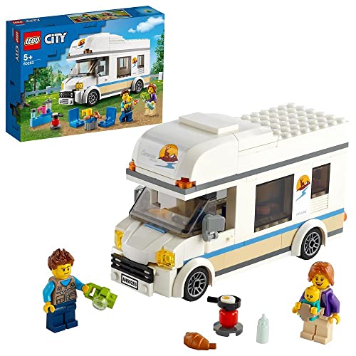 LEGO 60283 City Camper delle Vacanze, Modellino da Costruire di Roulotte Giocattolo con Minifigure, Giochi per Bambini e Bambine, Idee Regalo
