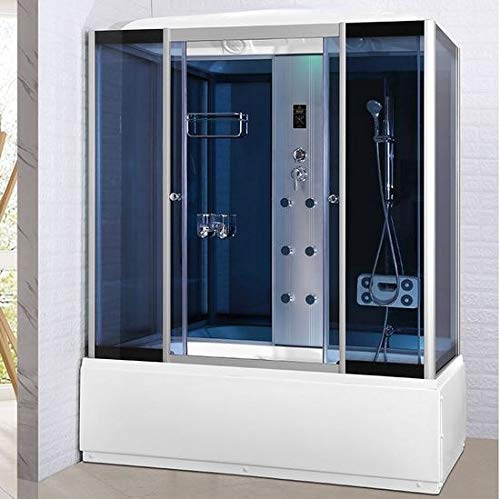 Bagno Italia Box idromassaggio cabina doccia e vasca 6 getti cm 150x85 cromoterapia ozonoterapia bluetooth