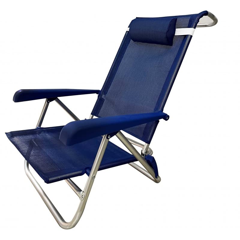MICHELE SOGARI Spiaggina sedia Alluminio reclinabile 4 posizioni Texilene mare piscina patio richiudibile