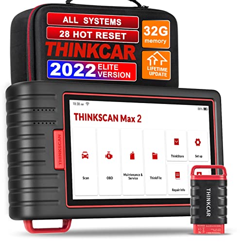 thinkcar Thinkscan Max 2 OBD2 Scanner Strumento di Scansione Diagnostica per Tutti i Sistemi Lettore di Codici Automobilistici 32G con 28 Servizi, BMS, Dpf, IMMO, Calibrazione SAS, EPB, TPMS ECC