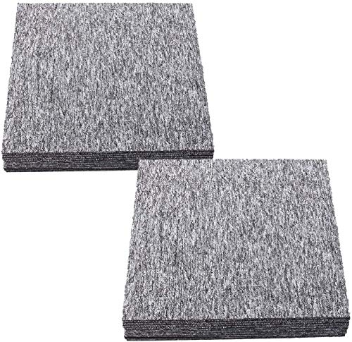 uyoyous Piastrelle per tappeti, 50 x 50 cm, altezza palo 4 mm, con adesivo adesivo, piastrelle morbide con asfalto lavabile, dimensioni: 5 m² (grigio chiaro)