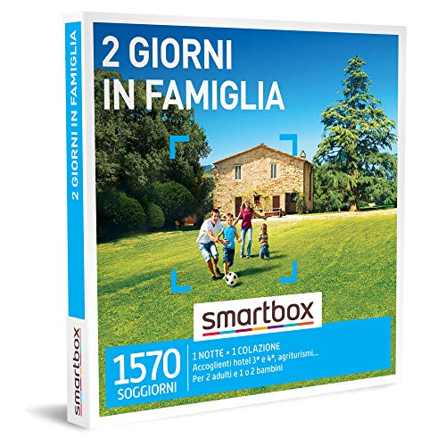 smartbox - Cofanetto Regalo 2 Giorni in Famiglia - Idea Regalo Originale - 1 Notte con Colazione per 2 Adulti e 1 o 2 Bambini