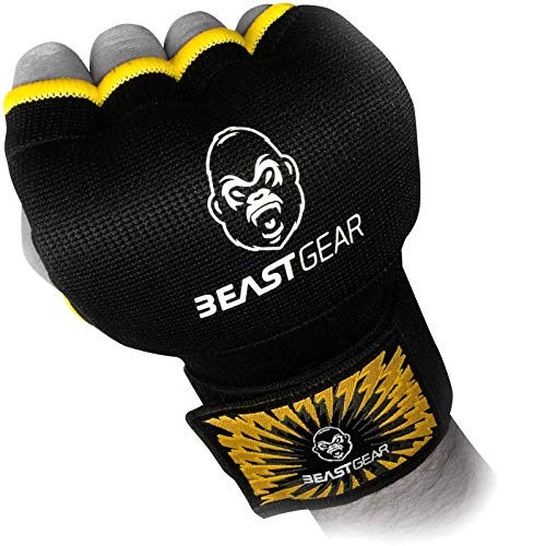 Beast Gear Guanti Boxe - Sottoguanti in Gel Elastici Antishock - Bendaggi sotto Guanti per Kick Boxing, Pugilato, MMA, Muay Thai e Arti Marziali