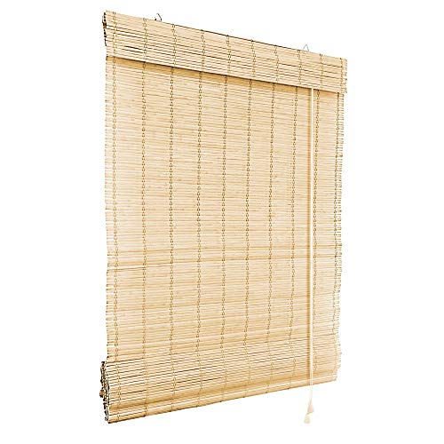 Victoria M. Tenda a Pacchetto in Bambù per Interni, Cortina di Bambù Opaca per Porte e Finestre, 60 x 160 cm, Natura