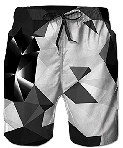 IDGREATIM Uomo Beach Pantaloncini 3D Diamond Print Divertente Lounge Wear Pantaloni Surf Pantaloncini Pajama Bottom Pantaloni Jogger M