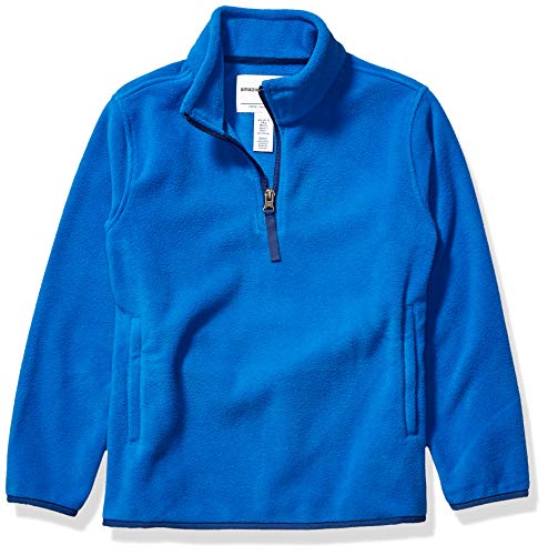 Amazon Essentials Giacca Invernale Modello Pullover con Zip Corta in Pile Bambini e Ragazzi, Blu, 10 Anni
