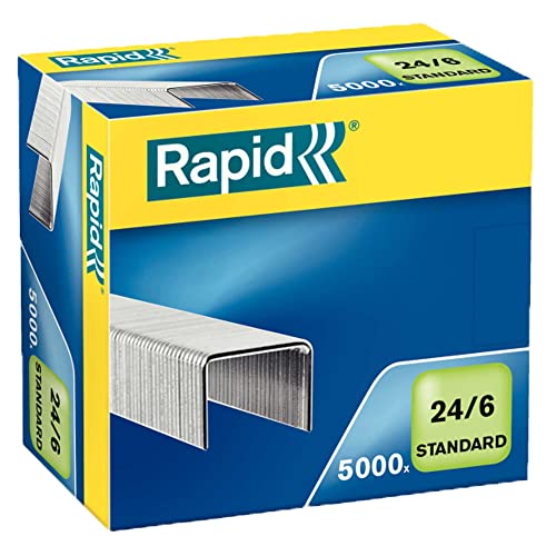 Rapid 24859800 Confezione 5000 Graffe a Filo, 24/6, Blu