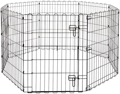 Amazon Basics, Box per esercizi per cani e animali domestici, pieghevole, in metallo, con porta, 76 cm