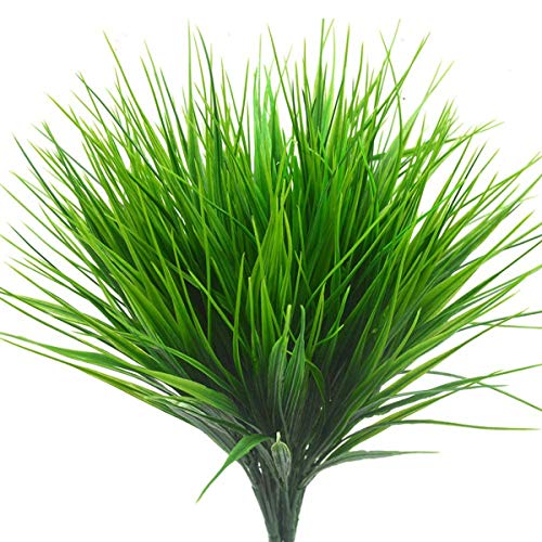 N/N HBree - 12 piante artificiali, in plastica, per piante rampicanti, resistenti ai raggi UV, per casa, giardino, matrimoni, interni ed esterni (erba)
