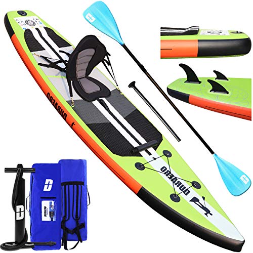Tavola da SUP Stand Up Paddle Board Gonfiabile, Tavola da surf, sedile kayak, 330 x 76 x 15 cm, fino a 130 kg, accessori completi