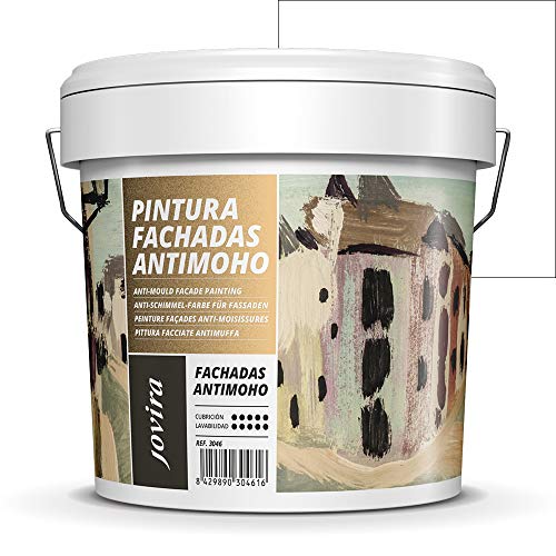 Pittura per Facciata Anti-Umido, Idrorepellente, Impermeabile e Anti-Cracking. (5 Kilos, Bianco)