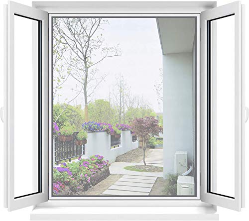 Finestra zanzariera Finestra dello schermo Zanzariera per finestra con nastri autoadesivi per l'home office (150x200cm) BJ