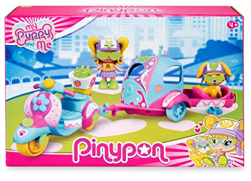 Pinypon-700016247 Puppy Motorbike Moto, Rimorchio e Personaggi, per Bambini/e da 4 a 8 Anni, Multicolore, 700016247