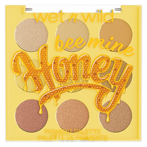 wet n wild, Pigment Palette Wild Crush Honey Collection, Palette di Ombretti con 9 Colori Altamente Pigmentati, Formula Levigante e Idratante al Profumo di Miele, Honey Bee Mine