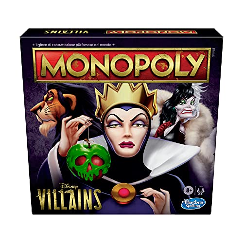 Hasbro Monopoly: Disney Villains Edition, gioco per bambini dagli 8 anni in su, gioca come un classico cattivo Disney