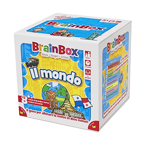 Asmodee - BrainBox: Il Mondo - Gioco per Imparare e Allenare la Mente, 1+ Giocatori, 8+ Anni, Edizione in Italiano