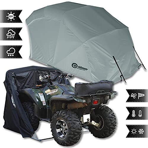 Garage pieghevole per moto e scooter, telone di protezione a tenda, misura XXL, grigio