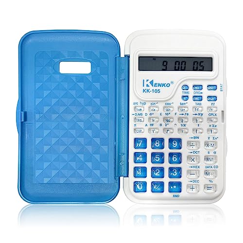 Calcolatrice Scientifica, Calcolatrice scientifica per ingegneri, scuola e università, display a 2 linee (10 + 2 cifre), Funzioni iperboliche e trigonometriche,blu