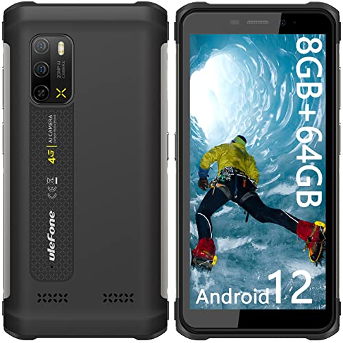 Ulefone Armor X10 Pro Rugged Smartphone 2022, Android 12 Telefono Indistruttibile 5180mAh Octa-Core 4GB+64GB 128GB Espandibili Cellulare Antiurto Robusto 5.45'HD+ 20MP+5MP IP68 4G Dual SIM NFC/OTG/GPS