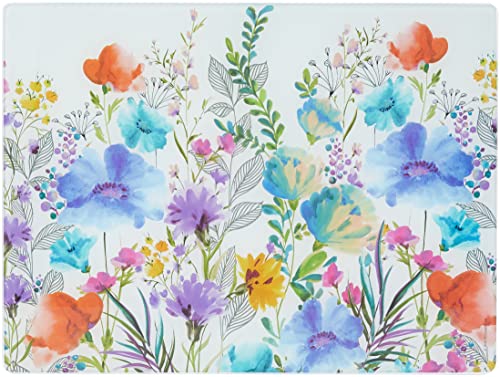 Creative Tops - Protezione per piano di lavoro, in vetro, con motivo floreale, 40 x 30 cm, multicolore