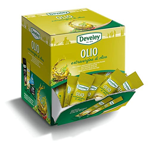Olio Develey Olio Extravergine di Oliva Box da 100 Bustine Monodose da 10 ml