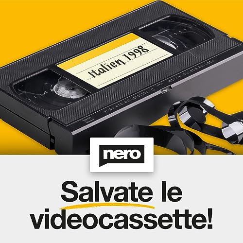 NERO Salvataggio cassette video - molto facile senza conoscenze precedenti | S-VHS | Hi8 | Super 8 | DVD a PC | 1 PC | Software di editing video Windows 11 / 10 / 8 / 7
