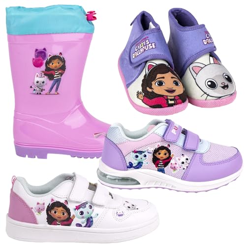 Gabby's Dollhouse - Bambina - Scarpe Sneakers anche con Luci Led Stivali Pioggia Pantofole Ciabatte - Prodotto Originale [Pantofole Scarponcino 6081 Viola - 24]