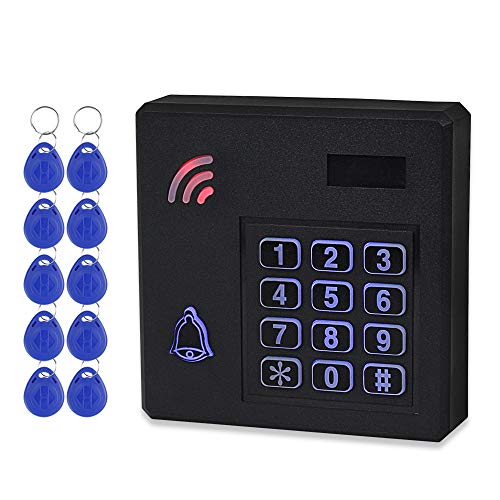 HFeng Tastiera di controllo accessi RFID impermeabile IP68 Wiegand 26 Sistema di controllo accessi per porte esterno 125KHz con tag portachiavi EM4100 da 10 pezzi