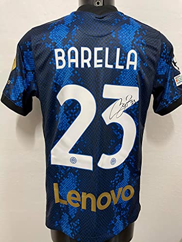 MAESTRI DEL CALCIO Maglia Gara Home Europa “Barella 23” Autografata F.C. Inter 2021/2022 Firmata Firme Giocatori