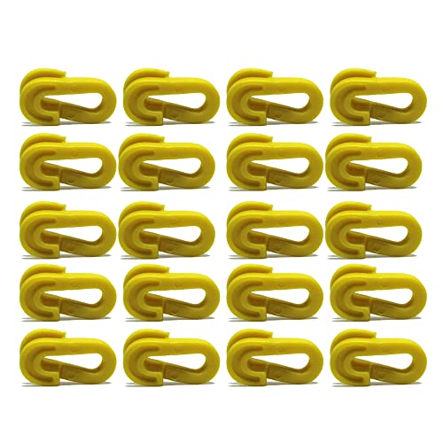 Netclip - Set di 20 clip per rete da calcio, per fitness, salute, con clip rapida, colore: giallo
