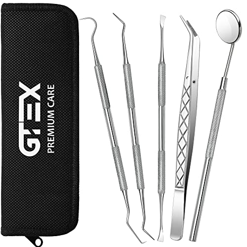 GTEX Igiene Dentale Kit per Placca e Tartaro Rimozione Sbiancamento con specchietto dentista Pulizia Denti Ablatore per Cura Orale Domestico