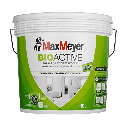 MaxMeyer Pittura per interni antimuffa Bioactive BIANCO 10 L,12-14 mq/litro