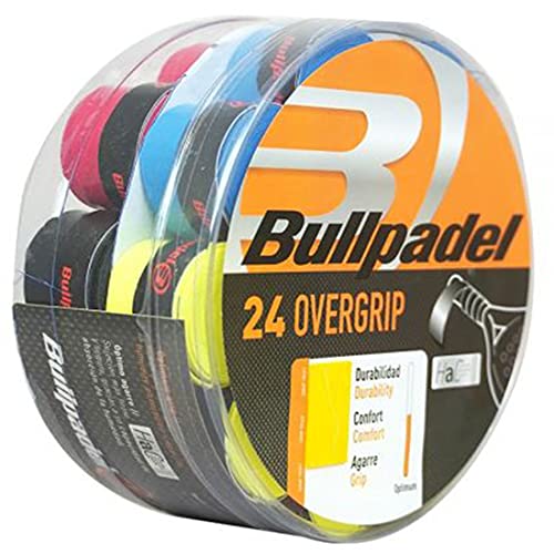 Overgrip Liscio Bullpadel Multicolore/Scatola 24 overgrips per migliorare la presa della tua Racchetta da Paddle/Grip Resistente/Accessori per Racchette da Paddle e Tennis