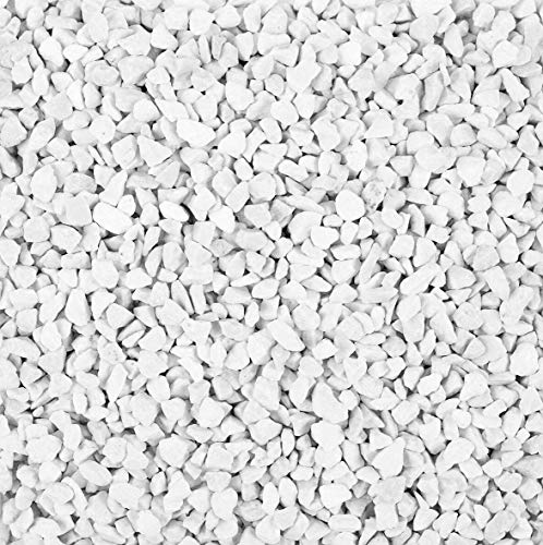 Edzard Granuli Decorativi/Pietre Decorative (2-3 mm), 1 kg, Colore Bianco, Impermeabile, Senza Polvere, in Un Sacchetto sigillabile, Vetro Domo tealight Libero