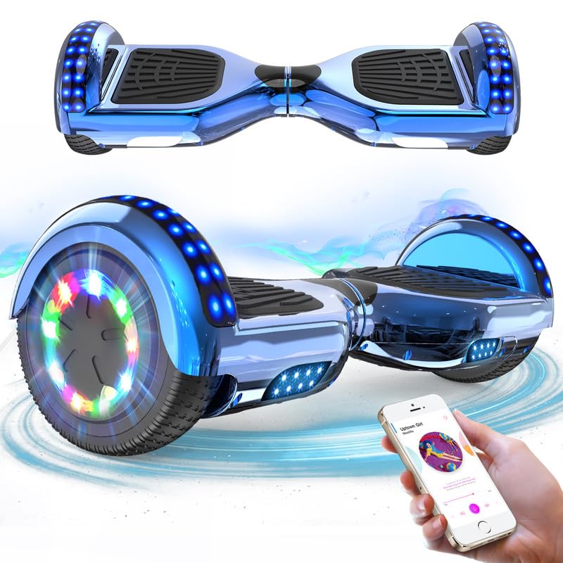 RCB Hoverboard 6.5 inch Auto-bilanciato Hover Board con Colorato luci sulle Ruote e Bluetooth, Il miglior Regalo per Bambini e Adolescente