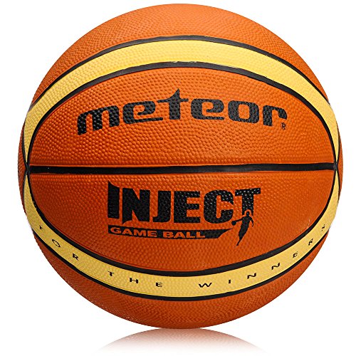 meteor Palla Basket Pallone da Basket Palla da Basket Basketball Dimensione 5 6 7 Bambini Giovani Adulti da Basket Ideale per Formazione Pallacanestro -Dimensione 5, 6, 7 - Inject (7, Inject)