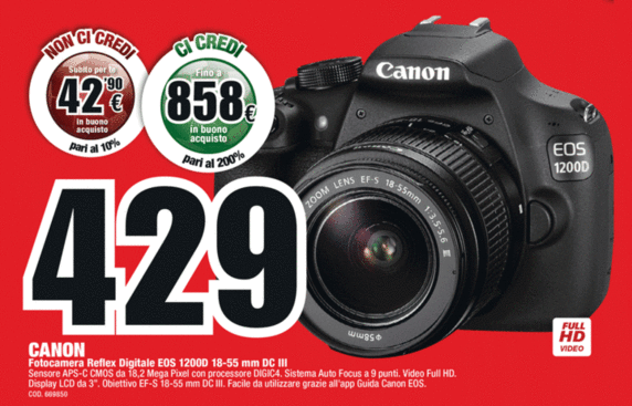 Canon Eos 1200D MediaWorld